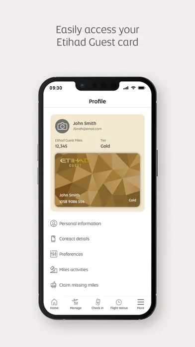 Zrzuty ekranu Etihad Airways
