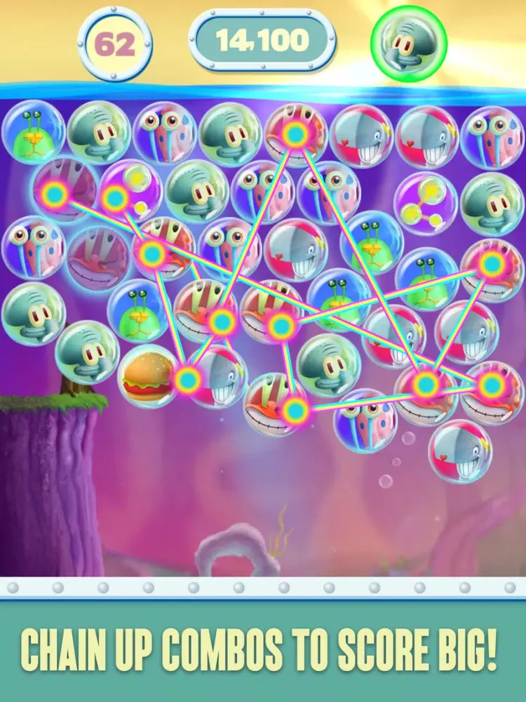 Capturas de tela do SpongeBob Bubble Party iPad 