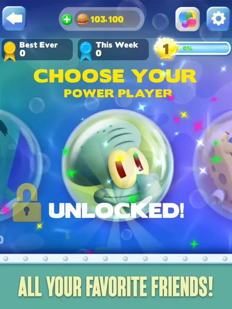 Capturas de tela do SpongeBob Bubble Party iPad 