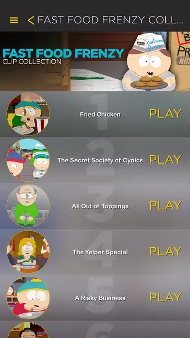 The Official South Park App Ekran Görüntüleri