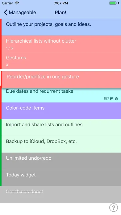 Capturas de tela do Manageable: Nested ToDo Lists