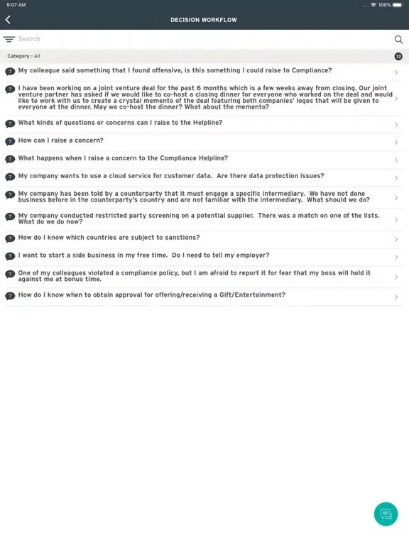 M-Ethics & Compliance iPad  Screenshots