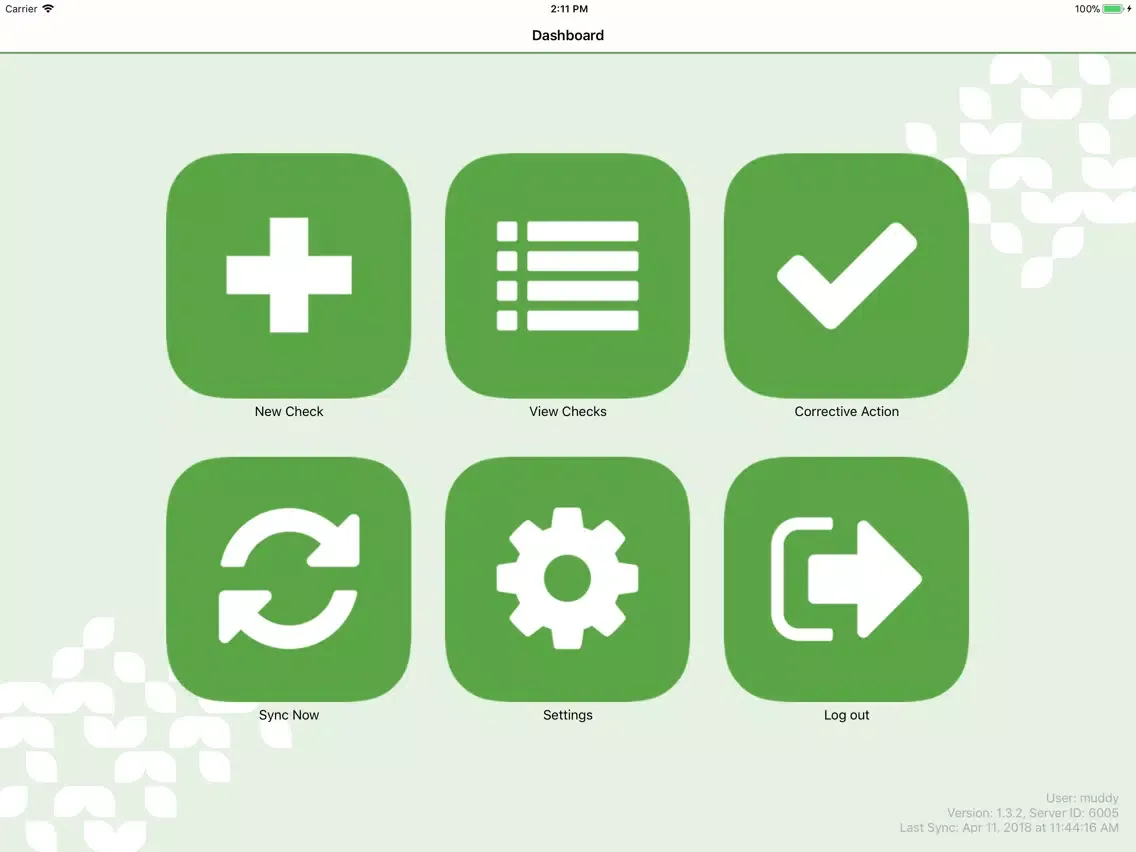 Tangkapan skrin Greenlight Quality Control iPad 