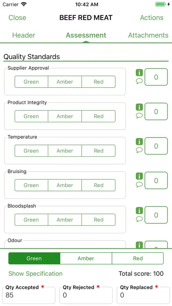 Tangkapan skrin Greenlight Quality Control