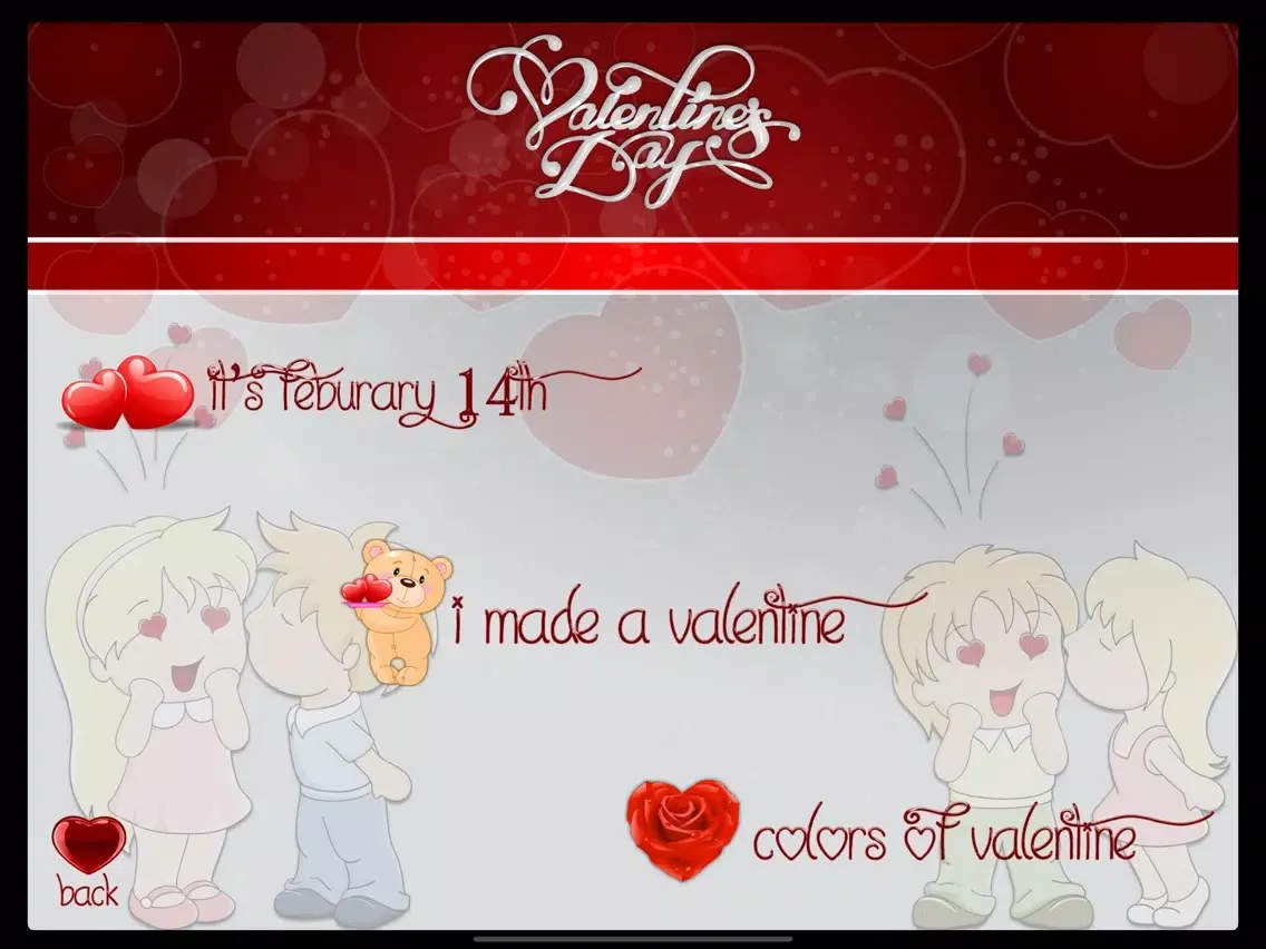 Capturas de tela do Back2School Valentine iPad 