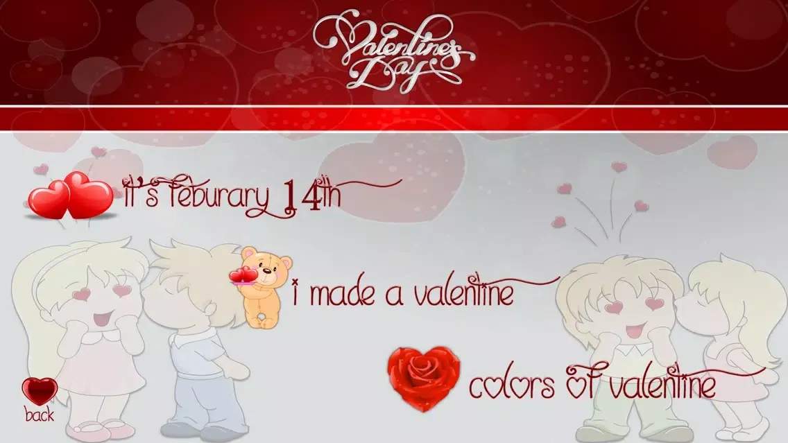 Capturas de tela do Back2School Valentine