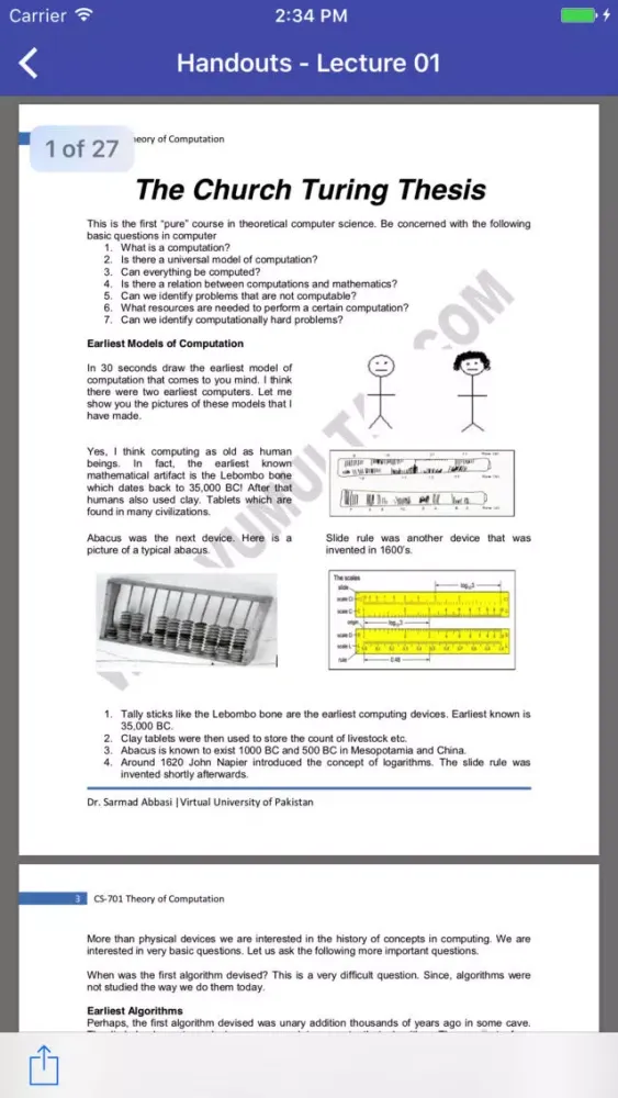 Tangkapan layar CS701 - Theory of Computation