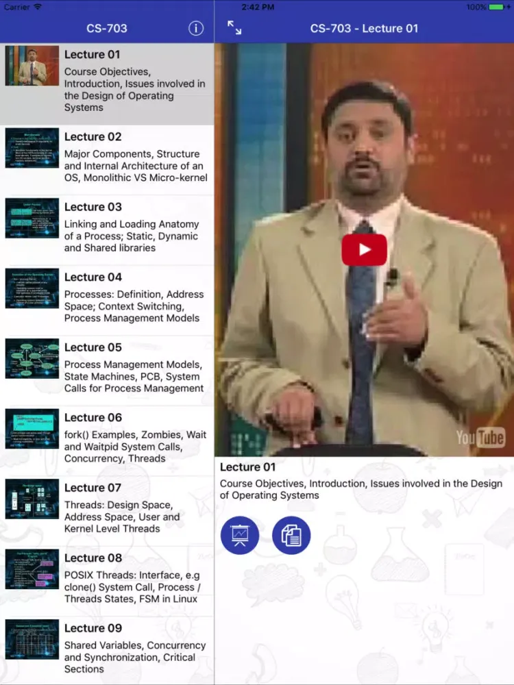 CS703 - Advanced Operating Systems iPad スクリーンショット