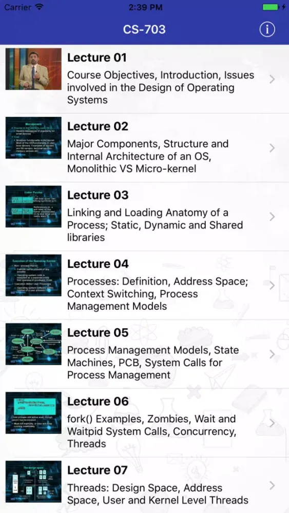 CS703 - Advanced Operating Systems スクリーンショット
