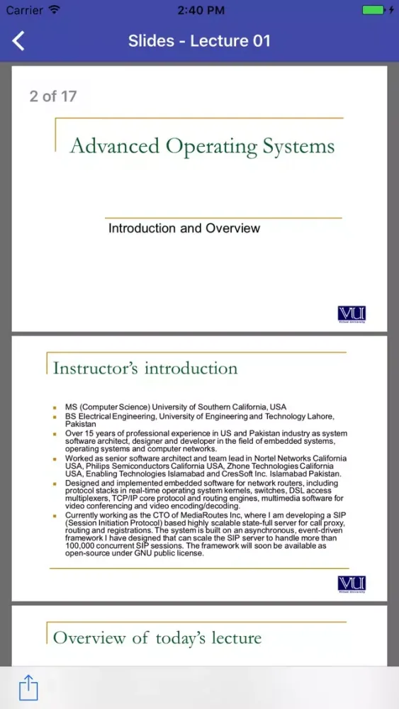 CS703 - Advanced Operating Systems スクリーンショット