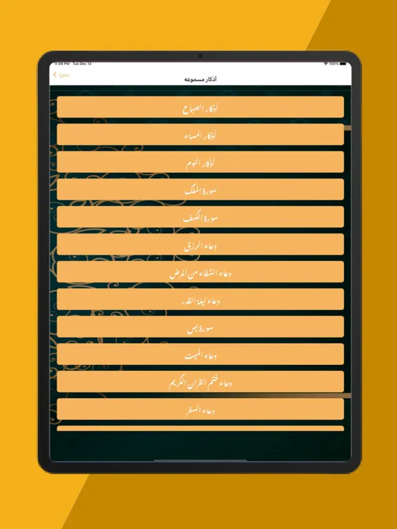 Tangkapan skrin سبحه iPad 