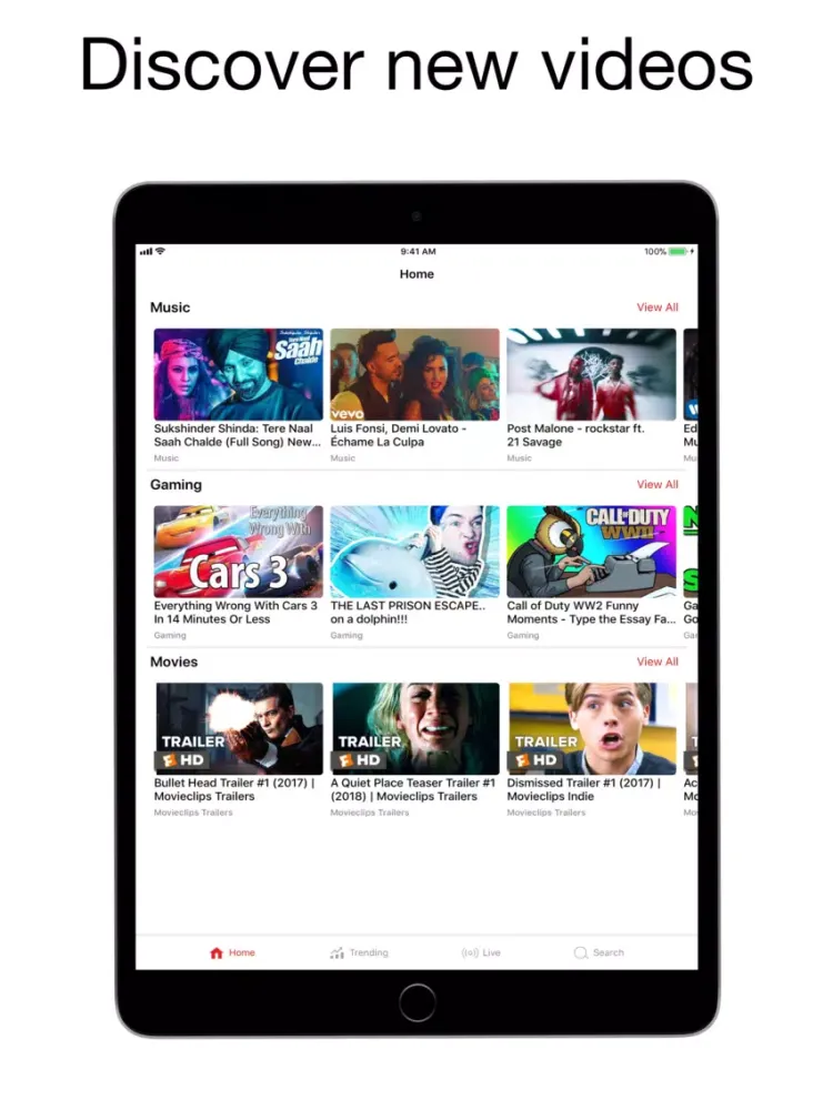 Tuber: Watch videos natively iPad  স্ক্রিনশট