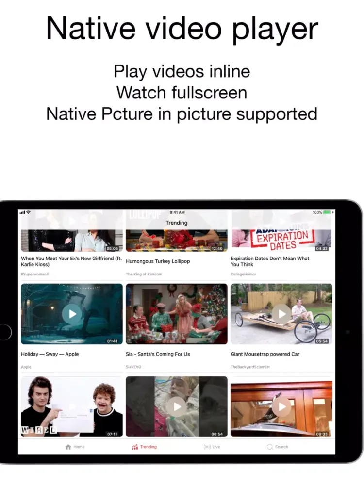 Tuber: Watch videos natively iPad  স্ক্রিনশট