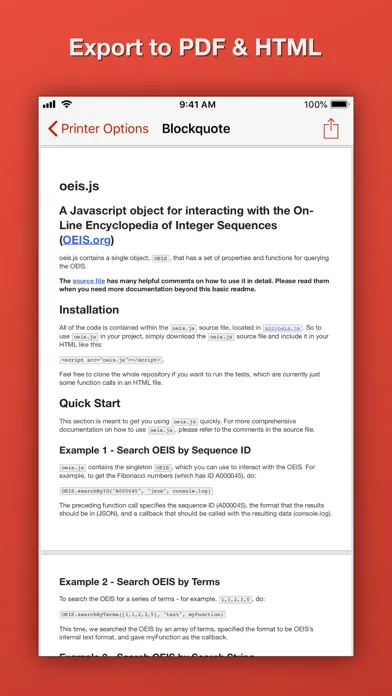 Zrzuty ekranu Blockquote Markdown Editor