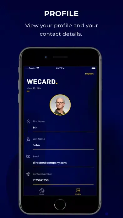 Capturas de tela do WeCard.