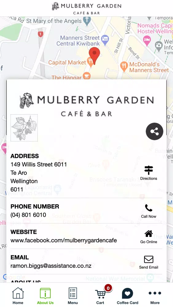 Tangkapan skrin Mulberry Garden Cafe