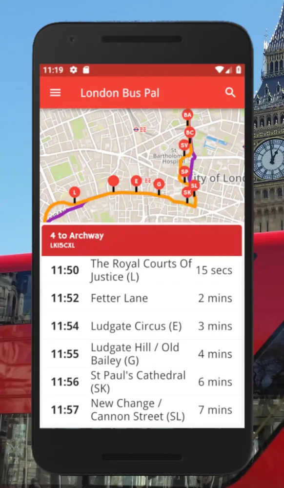 Tangkapan layar London Bus Pal