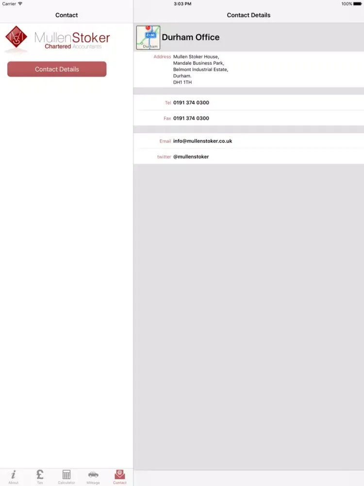 Captures d'écran de Mullen Stoker UK Tax App iPad 