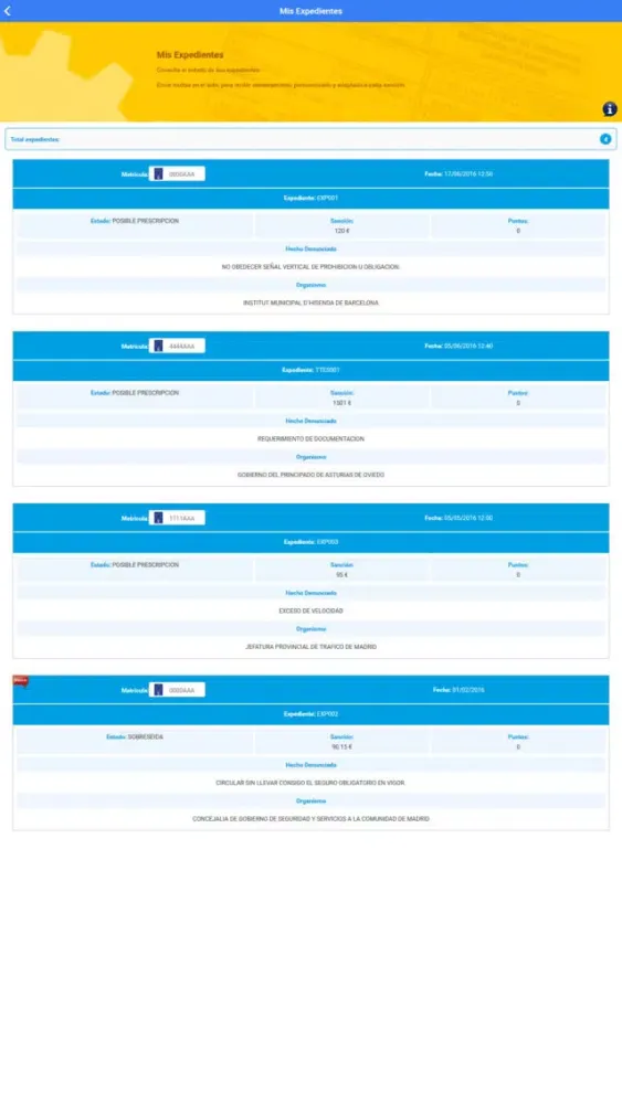 Screenshot di Gestion Multas