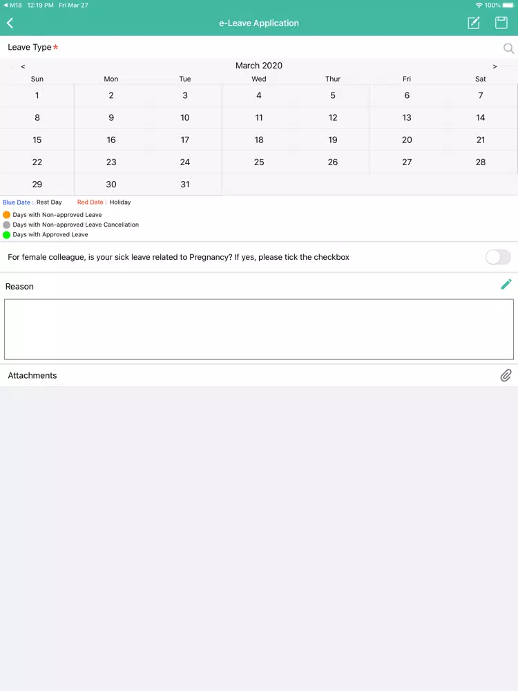 Capturas de pantalla de ESS UAT iPad 