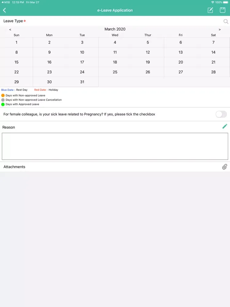 ภาพหน้าจอของ ESS UAT iPad 