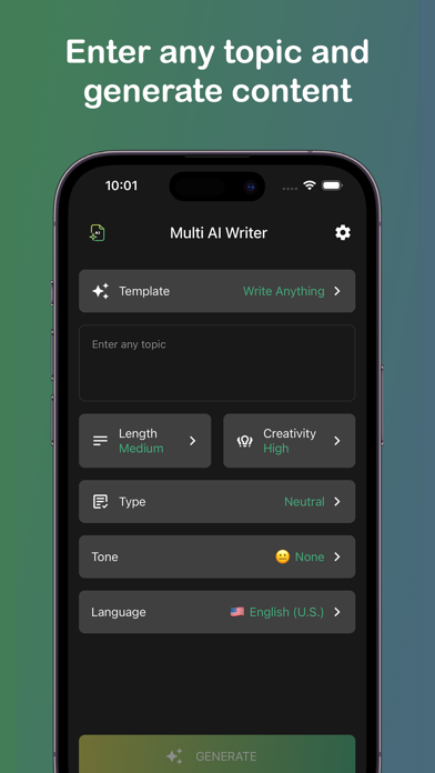 ภาพหน้าจอของ Multi AI Writer: 3-in-1 AI App