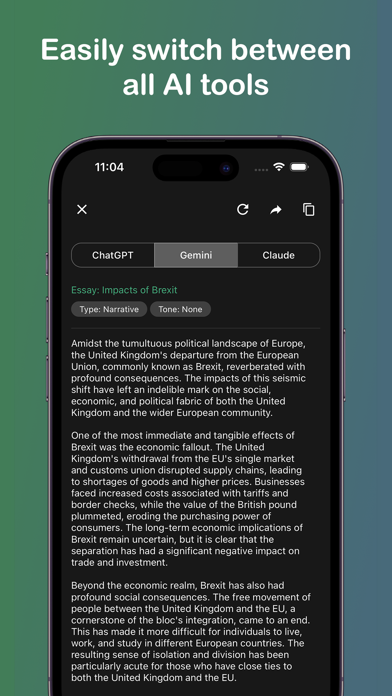 ภาพหน้าจอของ Multi AI Writer: 3-in-1 AI App