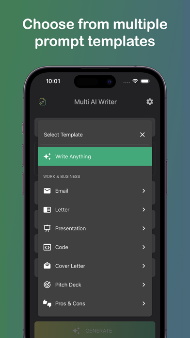 ภาพหน้าจอของ Multi AI Writer: 3-in-1 AI App