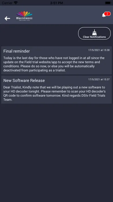 MultiChoice Fieldtrials應用截圖