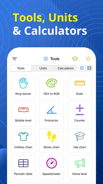 Capturas de tela do Tools, Units and Calculators