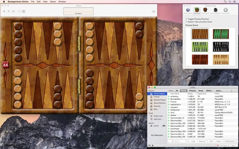 Backgammon Online 스크린샷