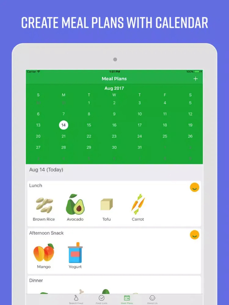 تصاویر Baby Meal Planner & Food Guide iPad 