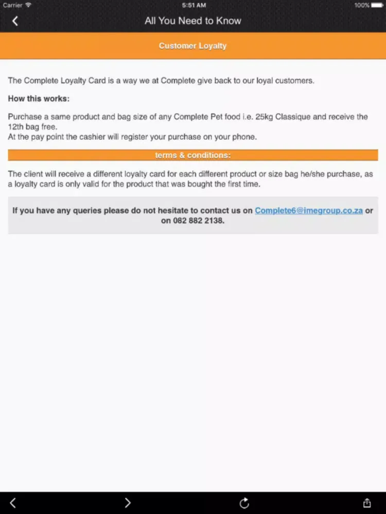 Complete Pet Food iPad 應用截圖