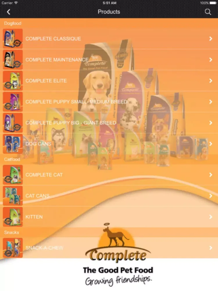 Complete Pet Food iPad 應用截圖