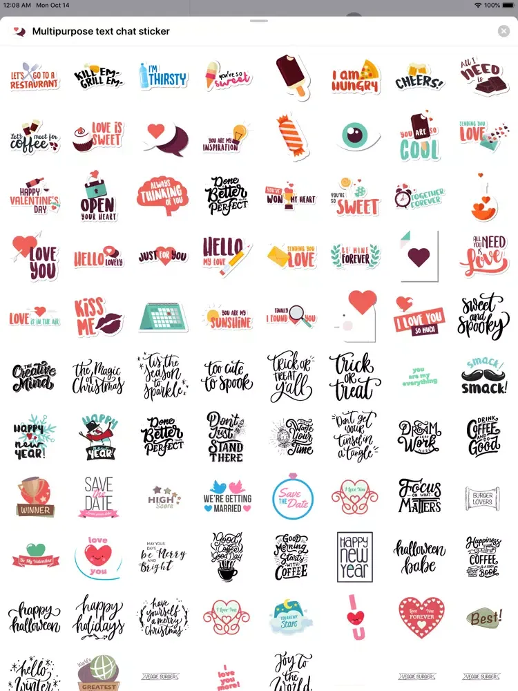ภาพหน้าจอของ Multipurpose text chat sticker iPad 