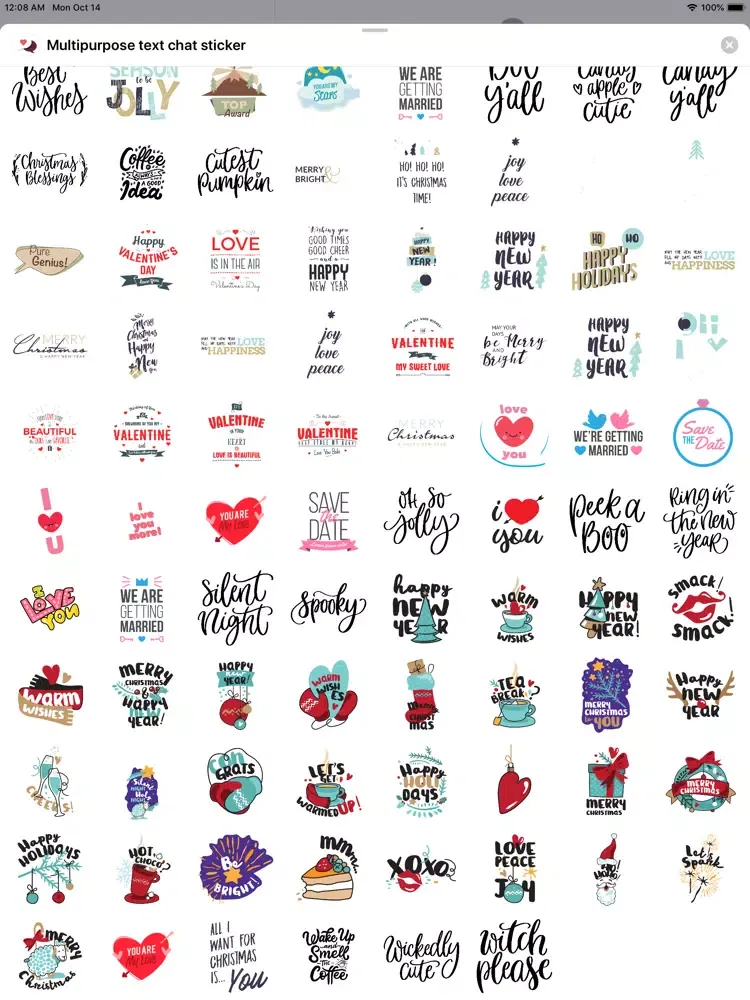 ภาพหน้าจอของ Multipurpose text chat sticker iPad 