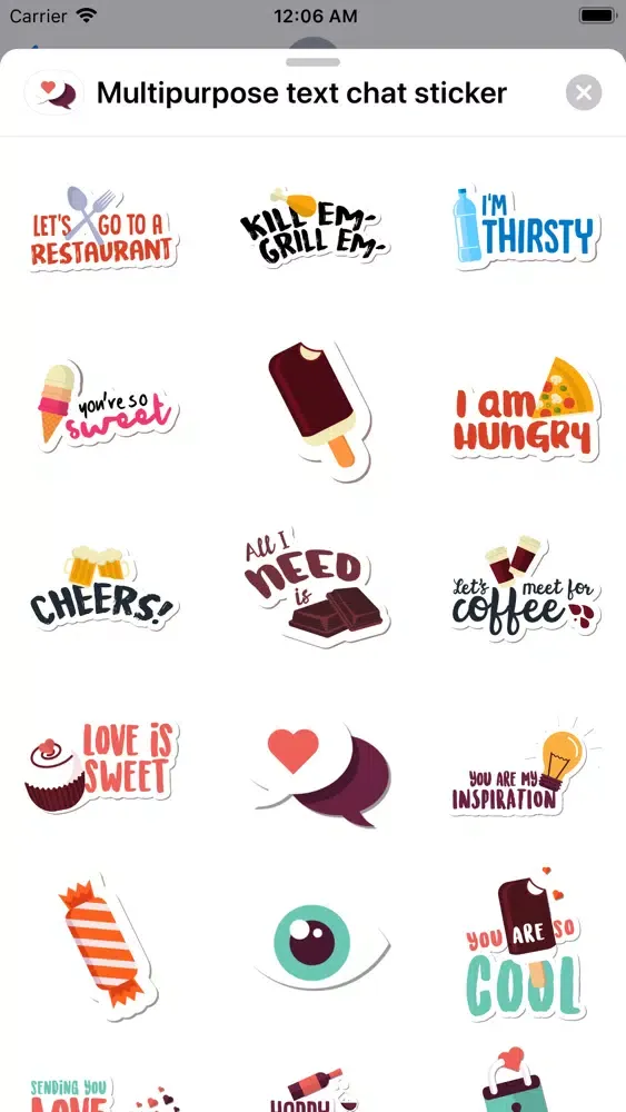 ภาพหน้าจอของ Multipurpose text chat sticker