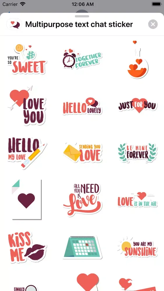 ภาพหน้าจอของ Multipurpose text chat sticker