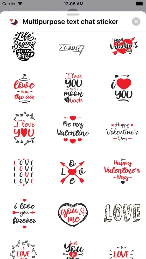 ภาพหน้าจอของ Multipurpose text chat sticker