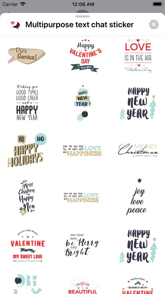 ภาพหน้าจอของ Multipurpose text chat sticker