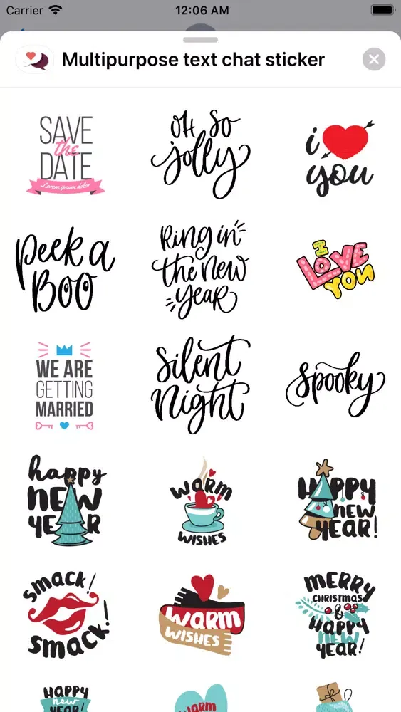 ภาพหน้าจอของ Multipurpose text chat sticker