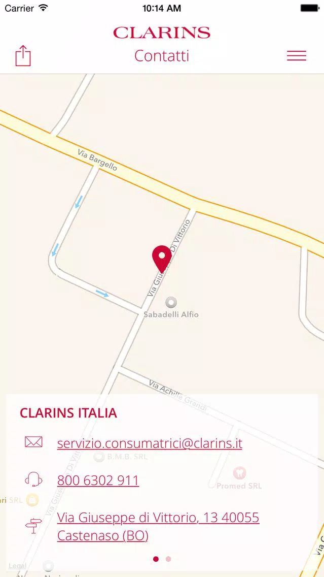 Zrzuty ekranu Clarins Italia