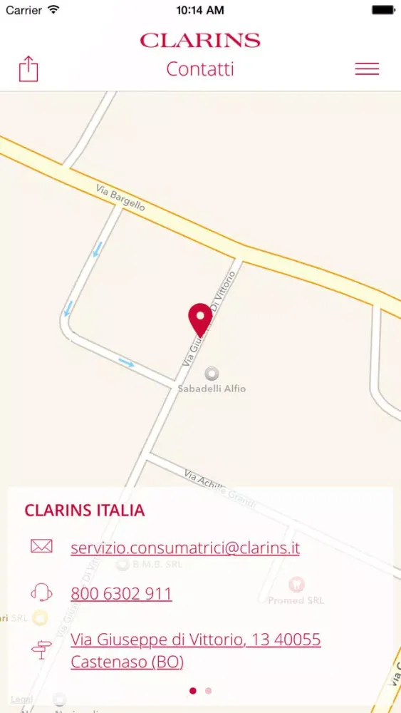 Clarins Italia سکرین شاٹس