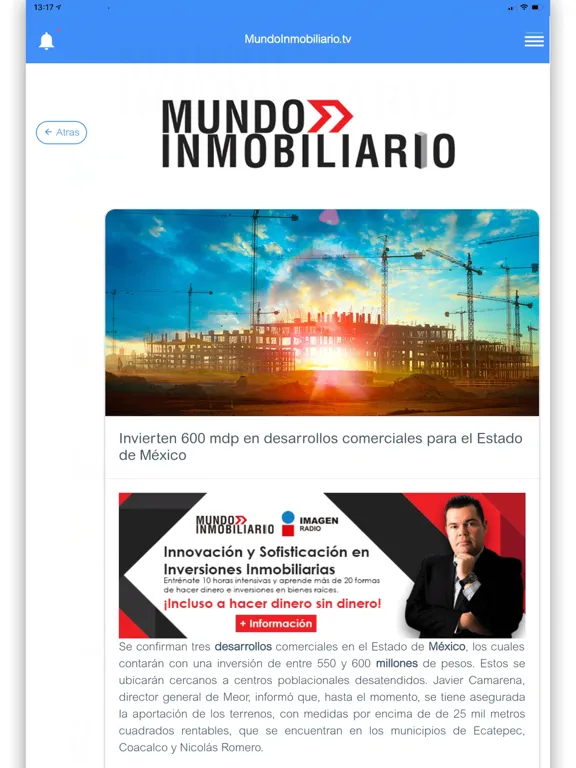 Mundo Inmobiliario Tv iPad  Screenshots