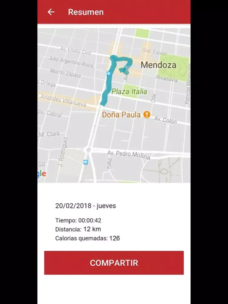 Tangkapan skrin Media Maratón iPad 