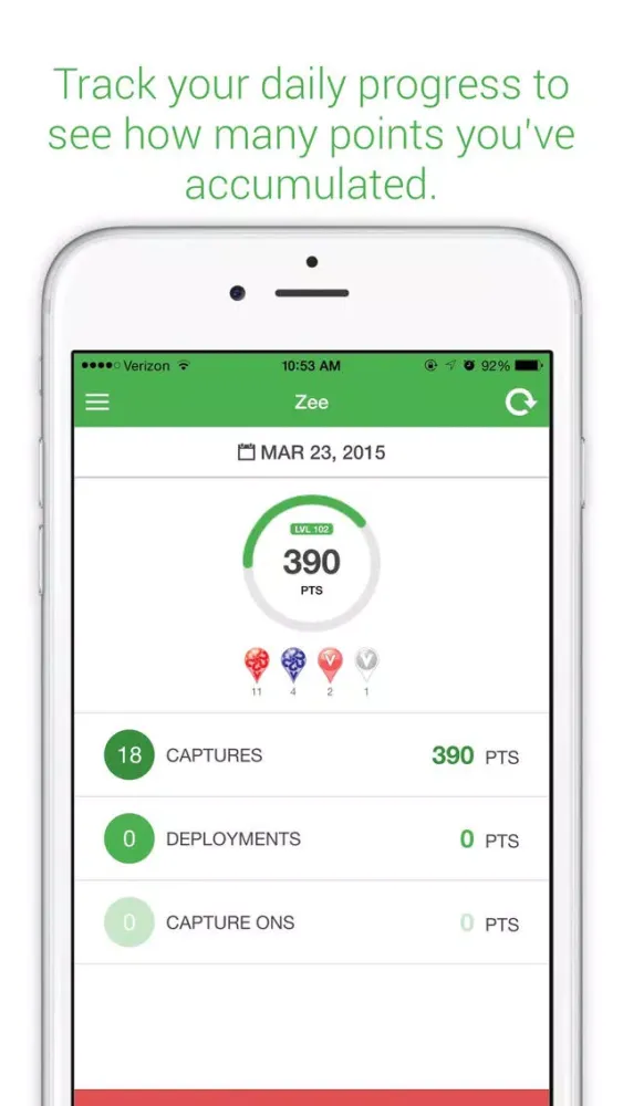 Tangkapan layar Zee - A Munzee Companion App