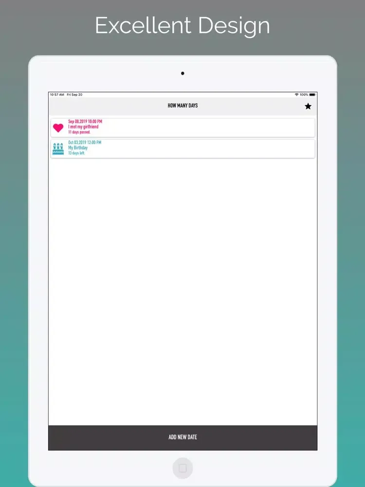 Countdown Days - Event Ticker iPad 应用截图