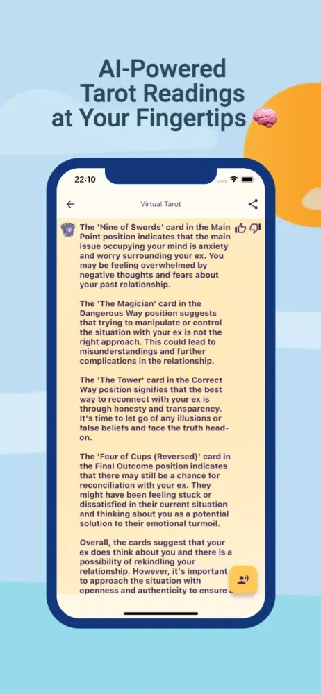 Capturas de tela do Tarot Card Reading