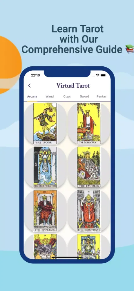 Capturas de tela do Tarot Card Reading