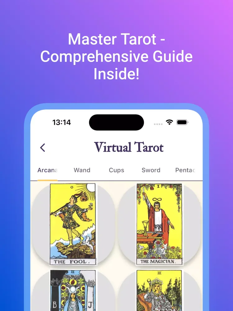 Capturas de tela do Tarot Card Reading